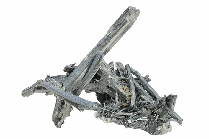 Very Lustrous, Metallic Stibnite Crystals - Jiangxi, China #236193